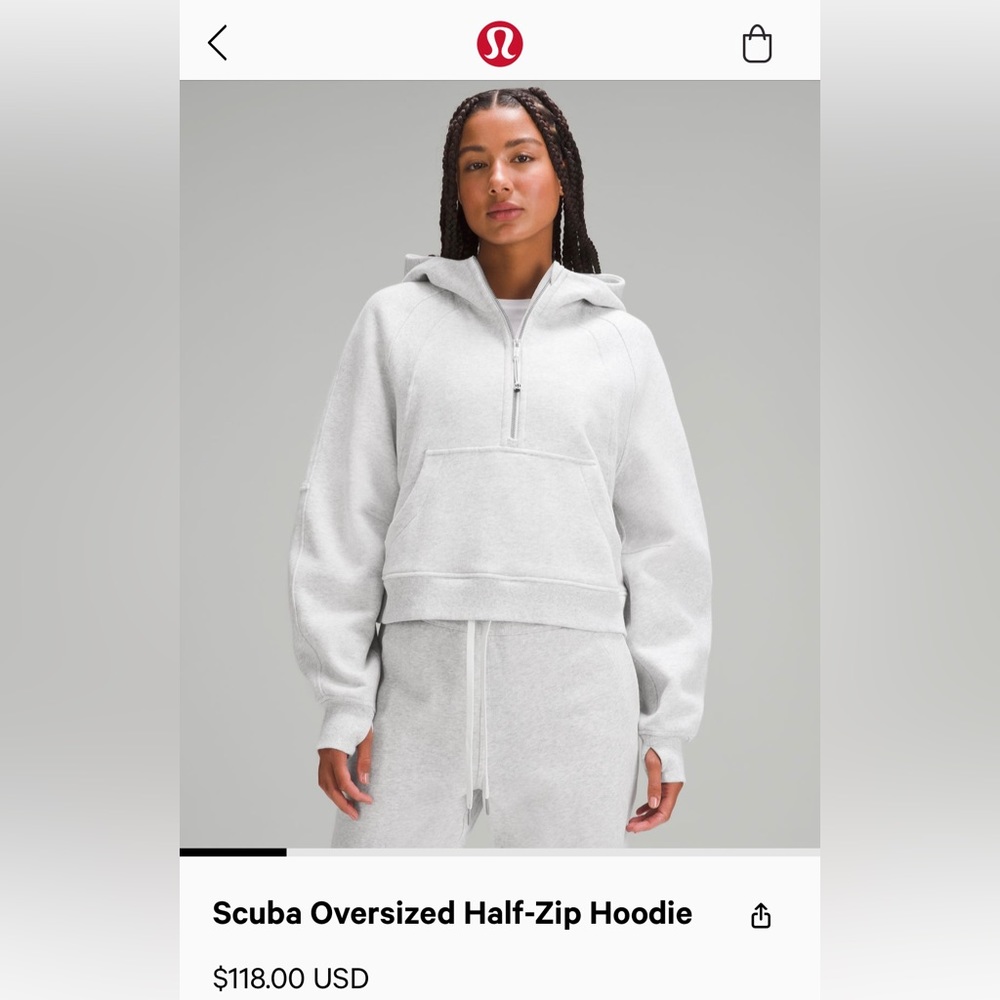 LULULEMON SCUBA HALF-ZIP WITH HOOD